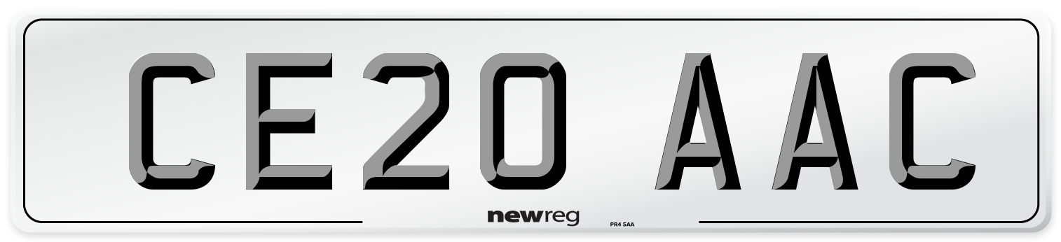 CE20 AAC Number Plate from New Reg